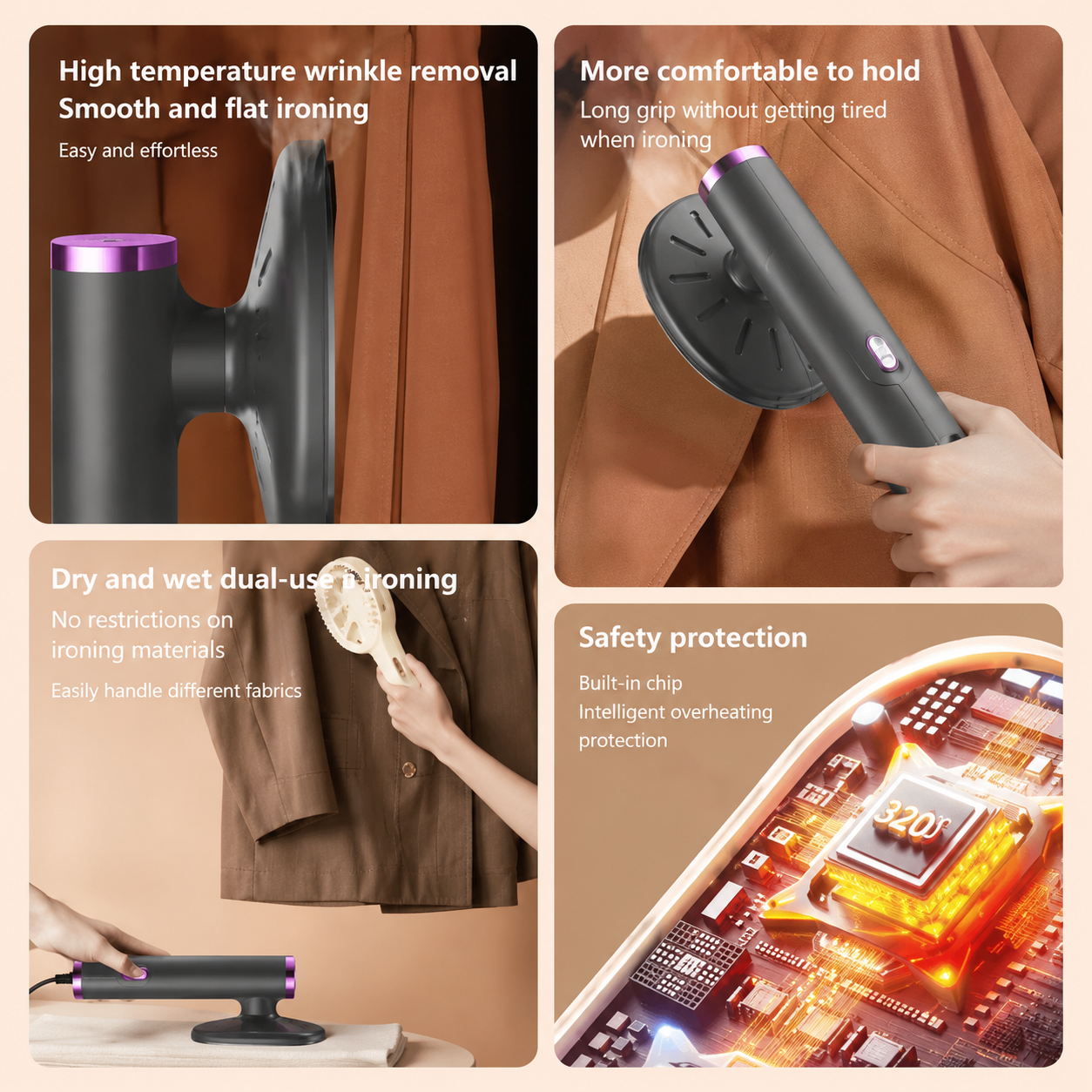 🔥LAST DAY SALE 50% OFF🔥 Portable Mini Garment Steamer Iron – Fast Heating Travel Clothes Steamer