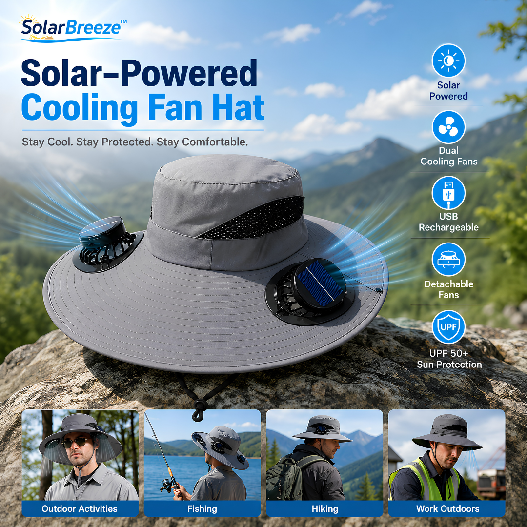 🚨 FLASH SALE 70% OFF TODAY! ⚡ SolarBreeze™ Ultra-Wide Brim Dual Solar Fan Hat