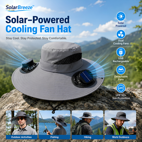 🚨 FLASH SALE 70% OFF TODAY! ⚡ SolarBreeze™ Ultra-Wide Brim Dual Solar Fan Hat
