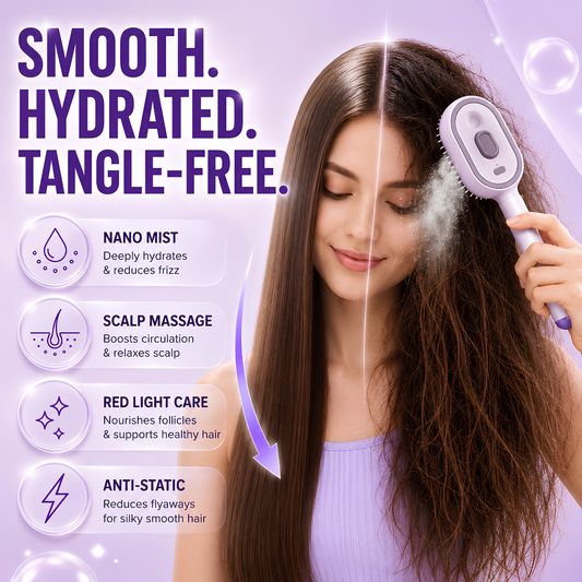 🚨 Selling Fast 50% OFF ⚡ Electric Spray Hair Massage Brush - Smoother and Healthier Hair