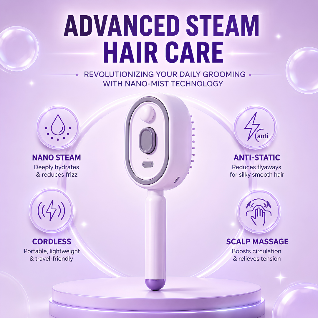 🚨 Selling Fast 50% OFF ⚡ Electric Spray Hair Massage Brush - Smoother and Healthier Hair