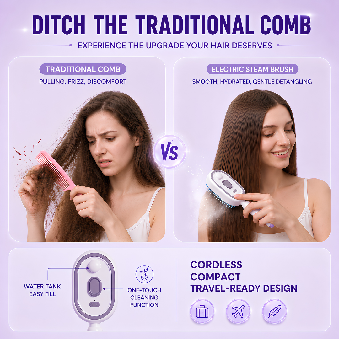 🚨 Selling Fast 50% OFF ⚡ Electric Spray Hair Massage Brush - Smoother and Healthier Hair