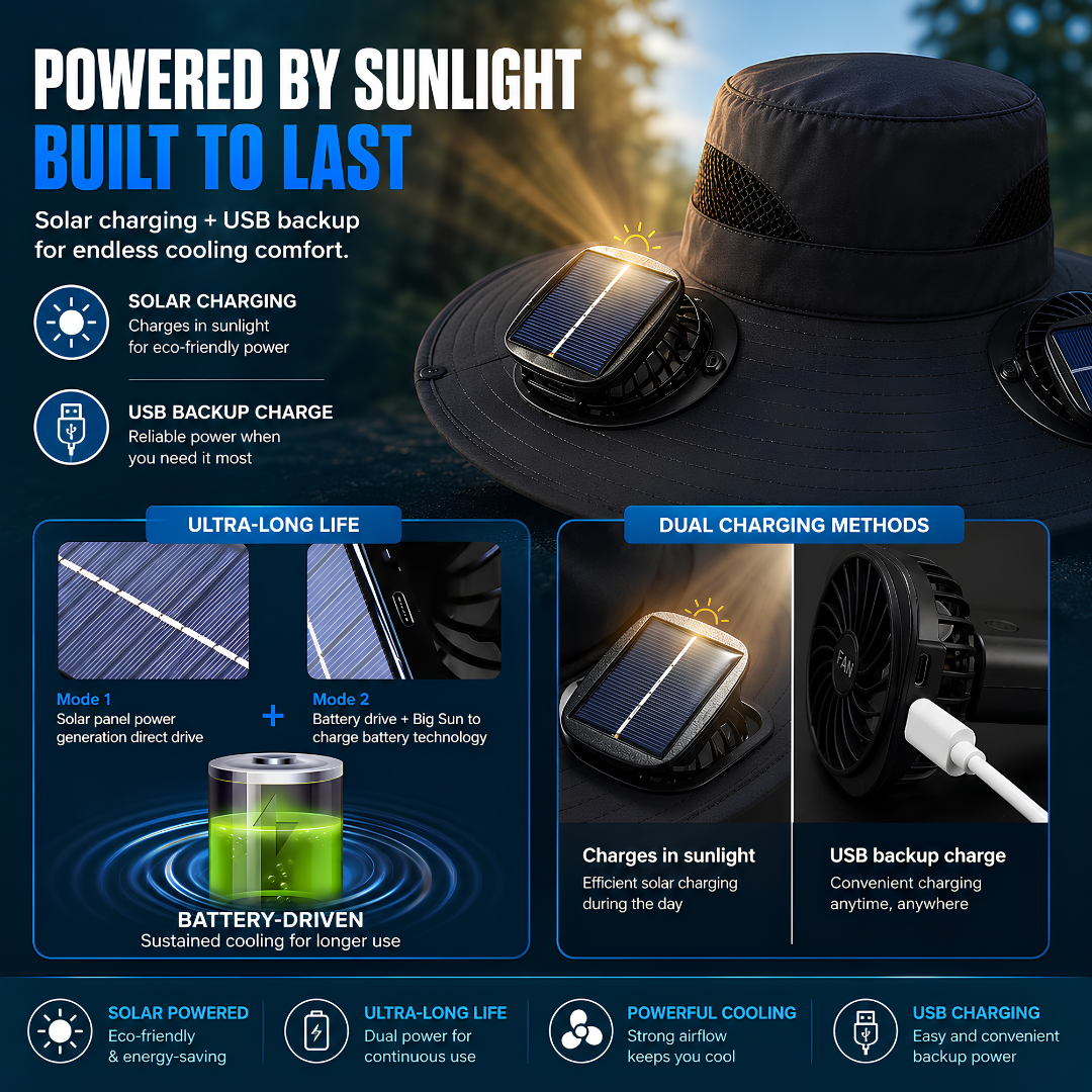 🚨 FLASH SALE 70% OFF TODAY! ⚡ SolarBreeze™ Ultra-Wide Brim Dual Solar Fan Hat