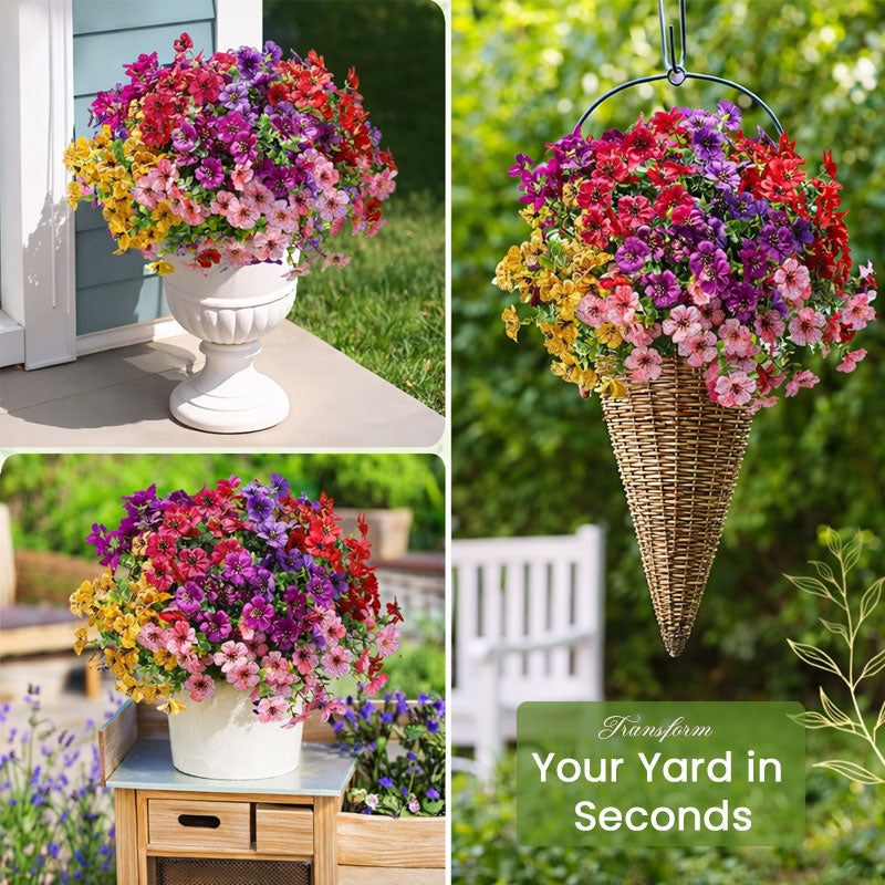 Artificial Eucalyptus and Violet Ground-Insert Floral Decoration