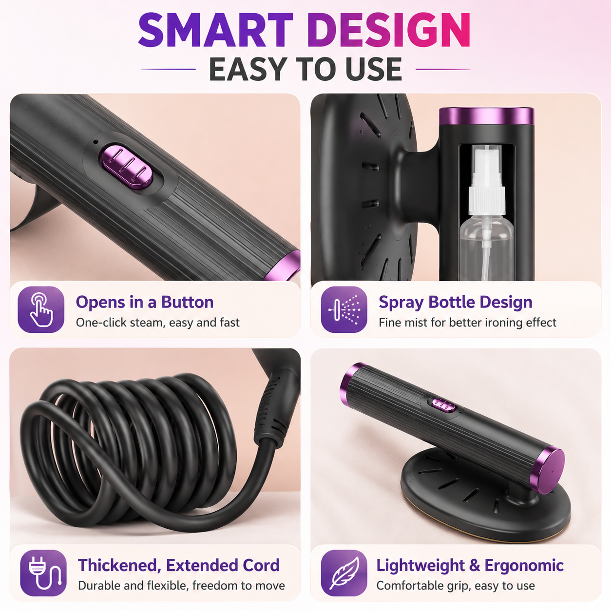 🔥LAST DAY SALE 50% OFF🔥 Portable Mini Garment Steamer Iron – Fast Heating Travel Clothes Steamer