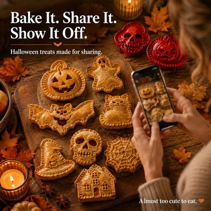 🎃 HALLOWEEN PRE-SALE 60% OFF - Halloween Mini Pie Molds Set – Easy Spooky Holiday Baking & Party Treats