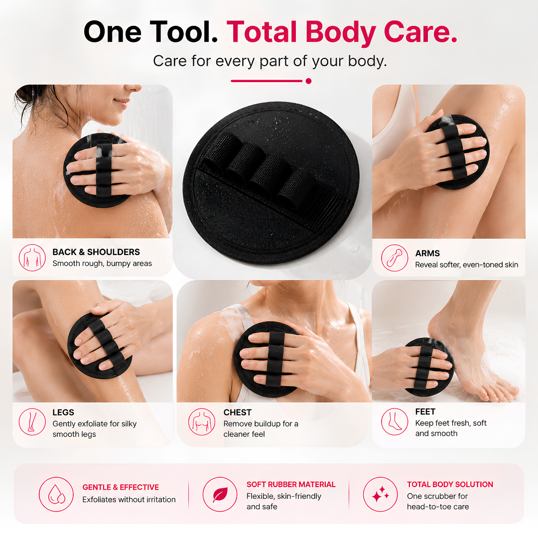 🔥 LAST DAY SALE 50% OFF 🔥 DermaGlow™ Exfoliating Bath Glove ✨ See What Your Loofah Leaves Behind