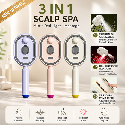 🔥 LAST DAY SALE 50% OFF 🔥 HYDRA 3-in-1 Electric Spray Air Cushion Massage Comb