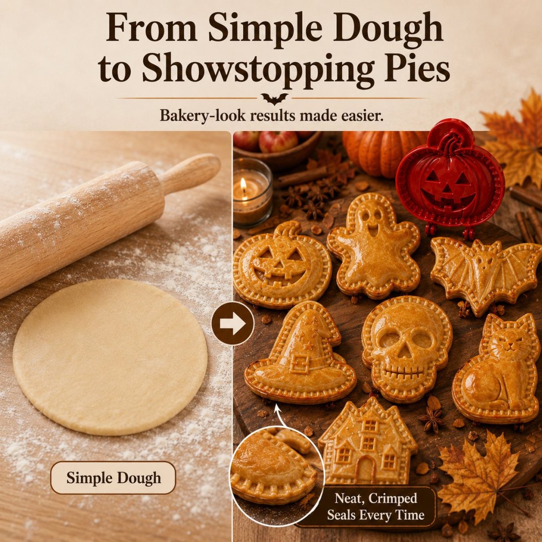 🎃 HALLOWEEN PRE-SALE 60% OFF - Halloween Mini Pie Molds Set – Easy Spooky Holiday Baking & Party Treats