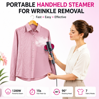 💥 LAST DAY 50% OFF - BUY 1 GET 1 FREE💥 QuickEase 2-in-1 Portable Travel Steamer & Iron – Handheld Clothes Steamer