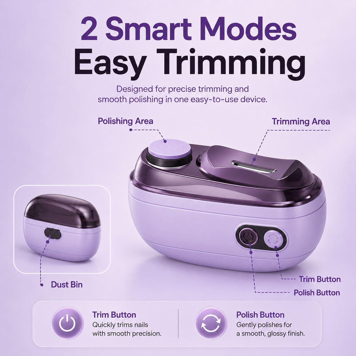2026 UPGRADED - 50% OFF 🔥 Naily™ 2-in-1 Electric Nail Trimmer & Grinder