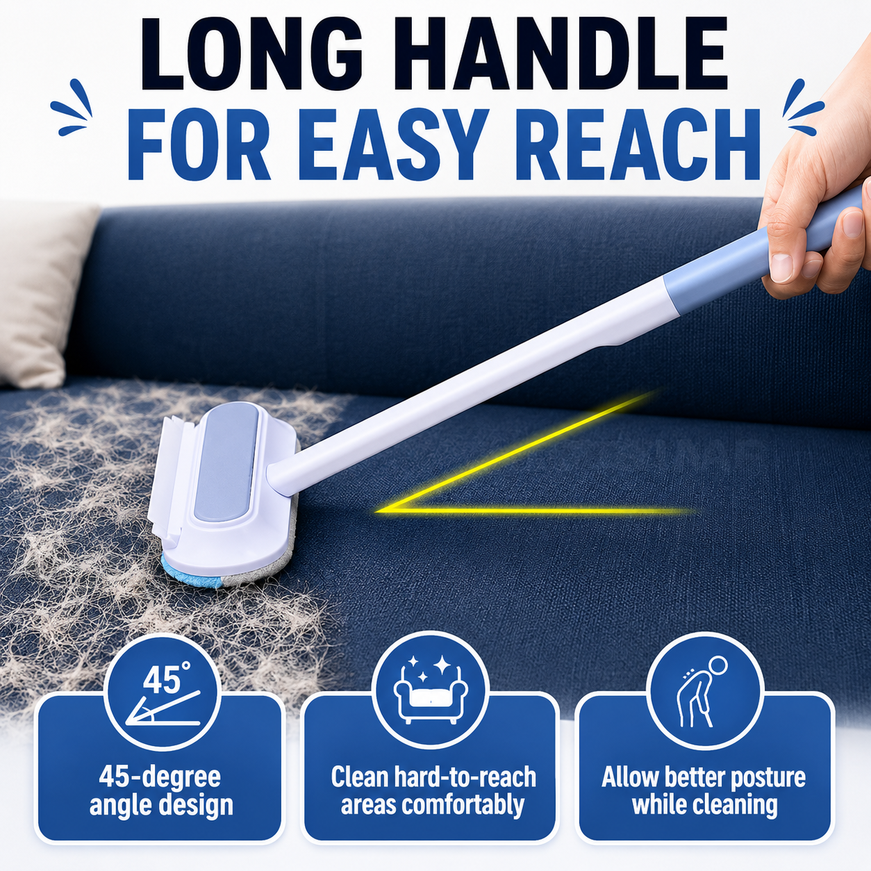 🔥LAST DAY SALE 70% OFF 🔥Multifunctional Pet Hair Remover Brush with Long Handle