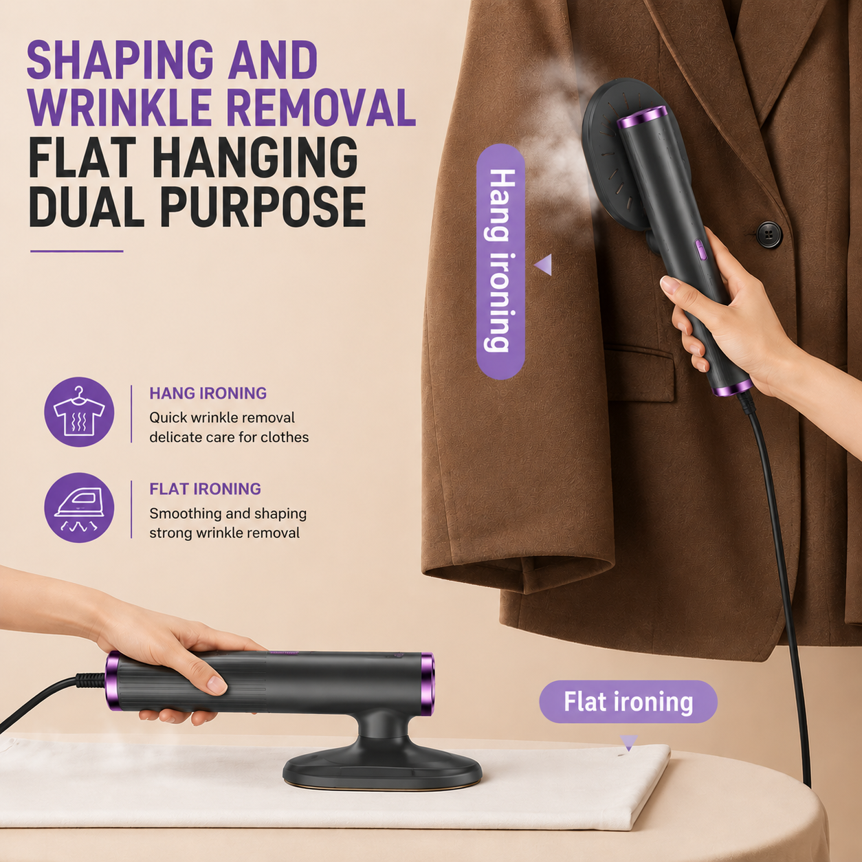 🔥LAST DAY SALE 50% OFF🔥 Portable Mini Garment Steamer Iron – Fast Heating Travel Clothes Steamer