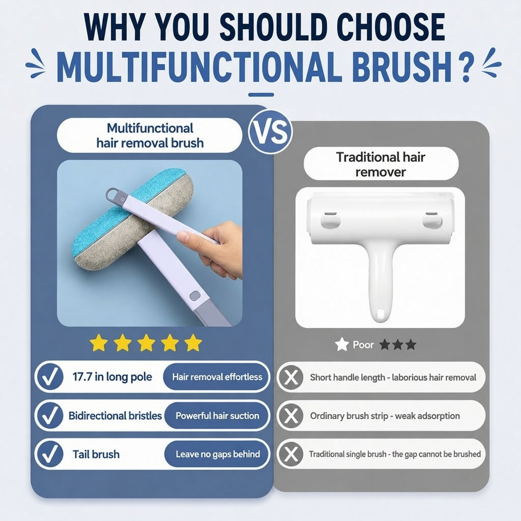 🔥LAST DAY SALE 70% OFF 🔥Multifunctional Pet Hair Remover Brush with Long Handle